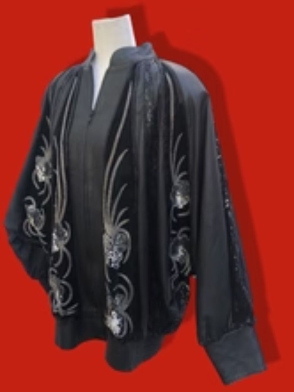 Vintage Glam 80’s Couture Neiman Marcus Leather Dolman Batwing Cocoon